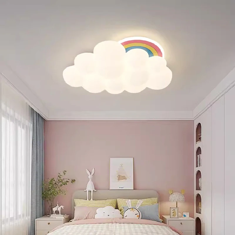 Lampada Da Soffitto A Nuvole E Arcobaleno - Plafoniera LED Dimmerabile Con Telecomando Per Camera Bambini - Foto 7