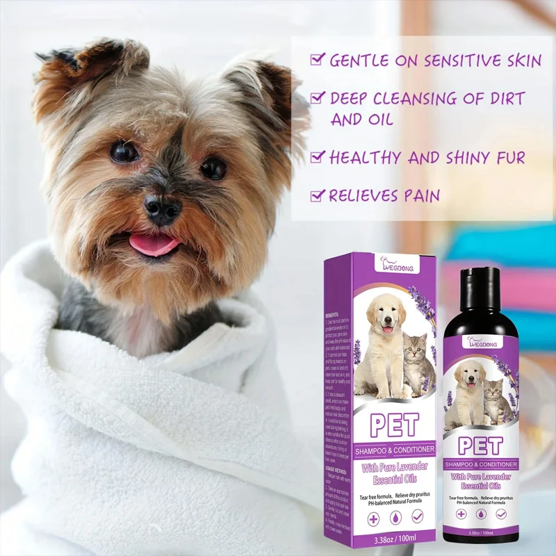 Szampon dla zwierząt, uniwersalna pielęgnacja włosów dla kotów i psów, delikatny i nie wiązany szampon, lekki, puszysty i delikatny szampon do czyszczenia