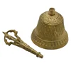100% Brass Handicraft Large Engraved Hand Bell Produces Loud and Clear Sound School Meditation Church Bronze Bell Creative Gift 4