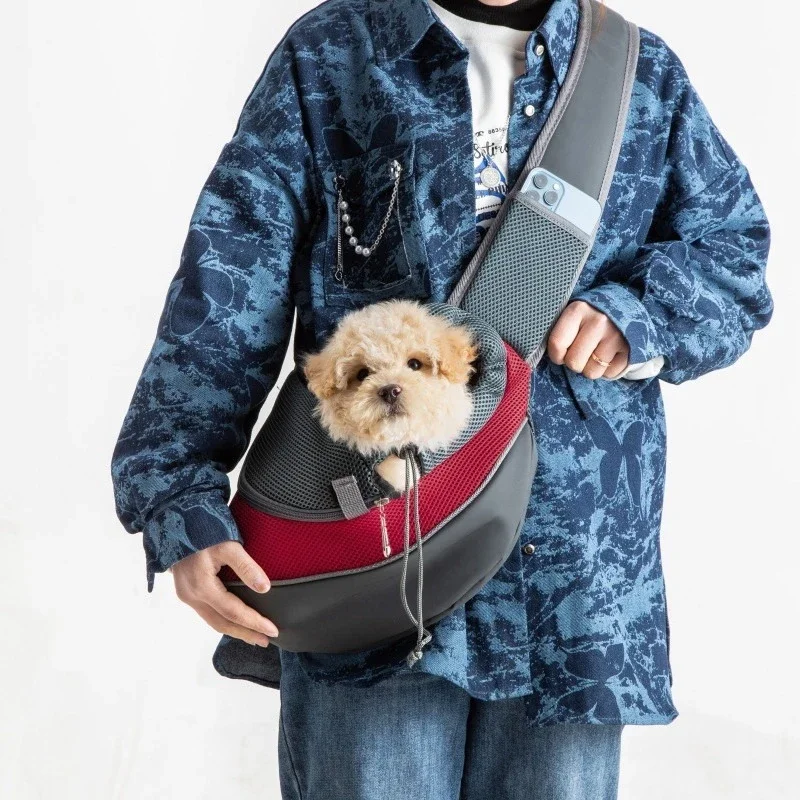 Pet Cat Dog Carrier Backpack Travel Tote Shoulder Bags Mesh Sling Carry Pack Pet Dog Carrying Supplies Crossbody Shoulder Bag