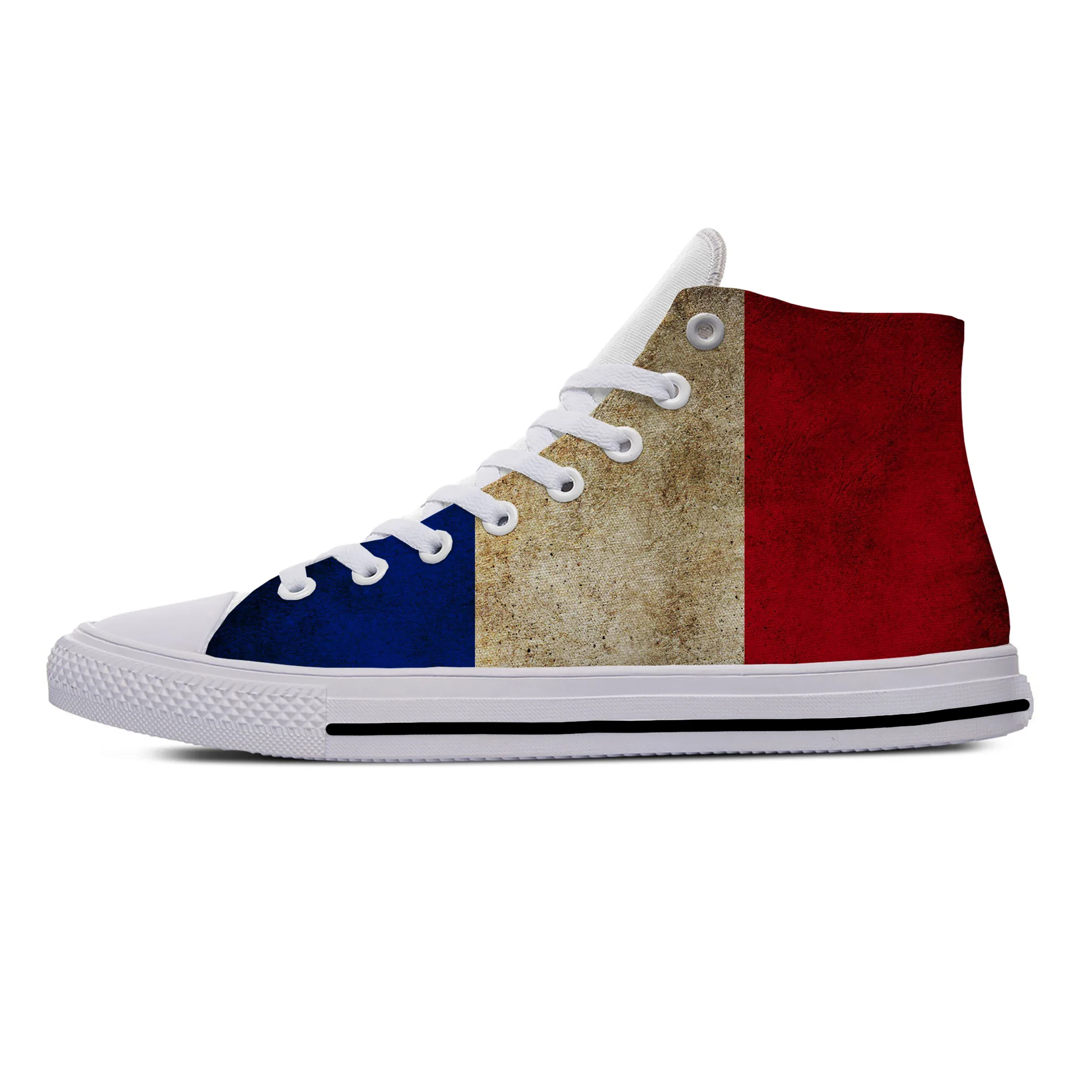 Hot Summer France Flag Funny Popular Fashion Casual Cloth Shoes High Top Latest Men Women Sneakers Classic Board Shoes
