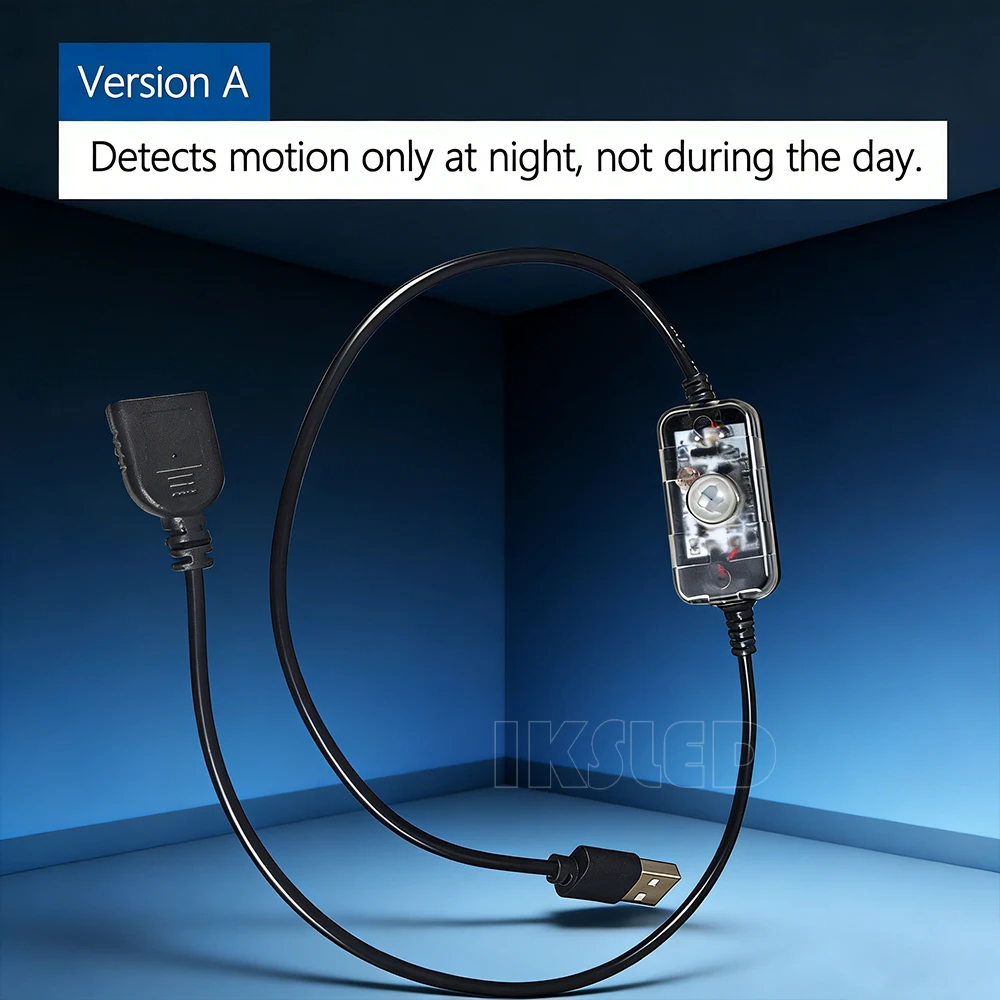 Solar-Powered 12V Motion Sensor Night Light Module with Infrared Daylight Detection