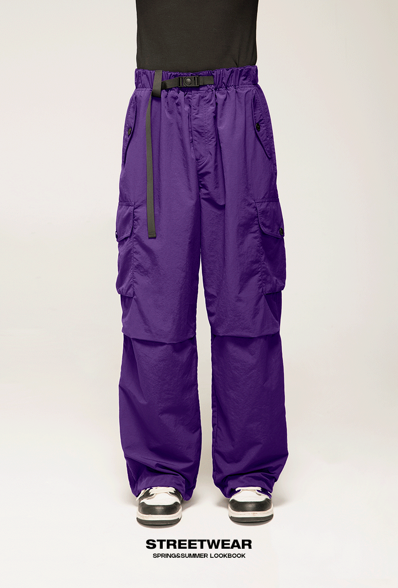 INFLATION Unisex Parachute Pants 2023 Fashion Multi Pockets