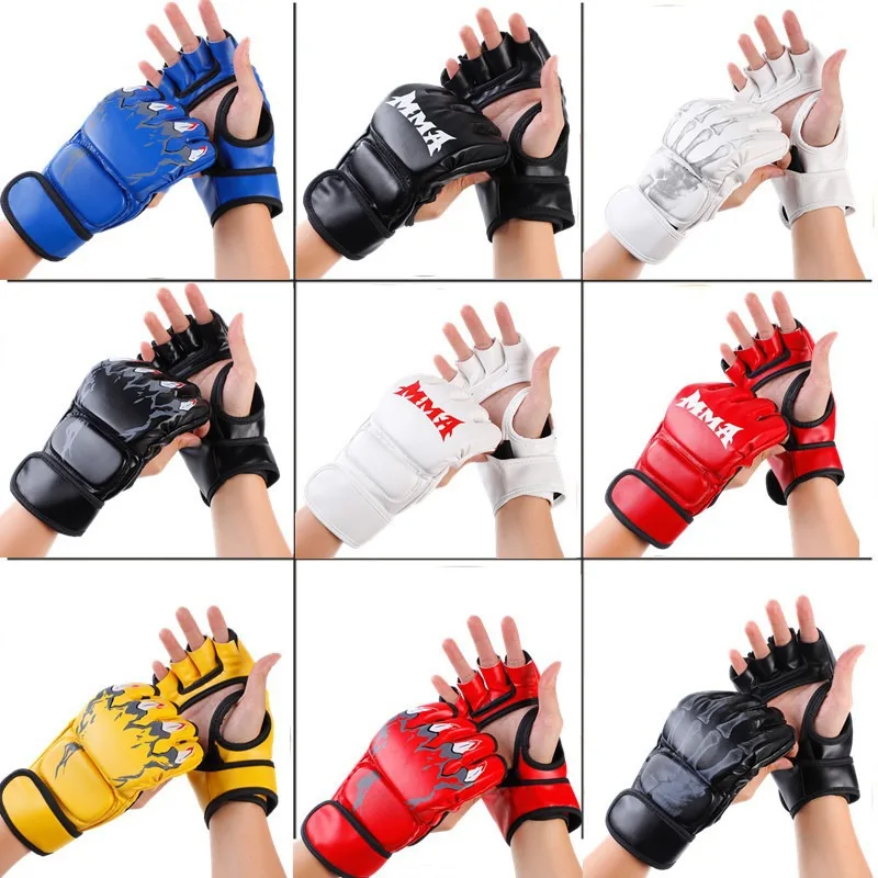 Boxing Gloves Half-finger Adult Sanda Training MMA Fighting UFC Muay Thai Fighting Sandbag Men's and Women's Boxing ...