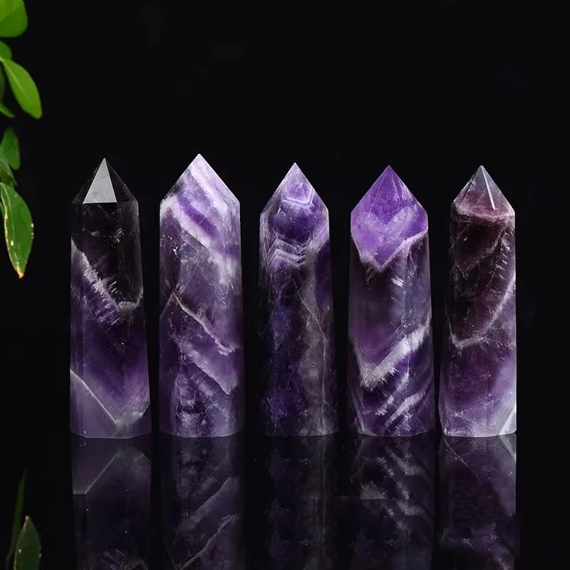 Crystal Column Single Pointed Six-edge Stone
