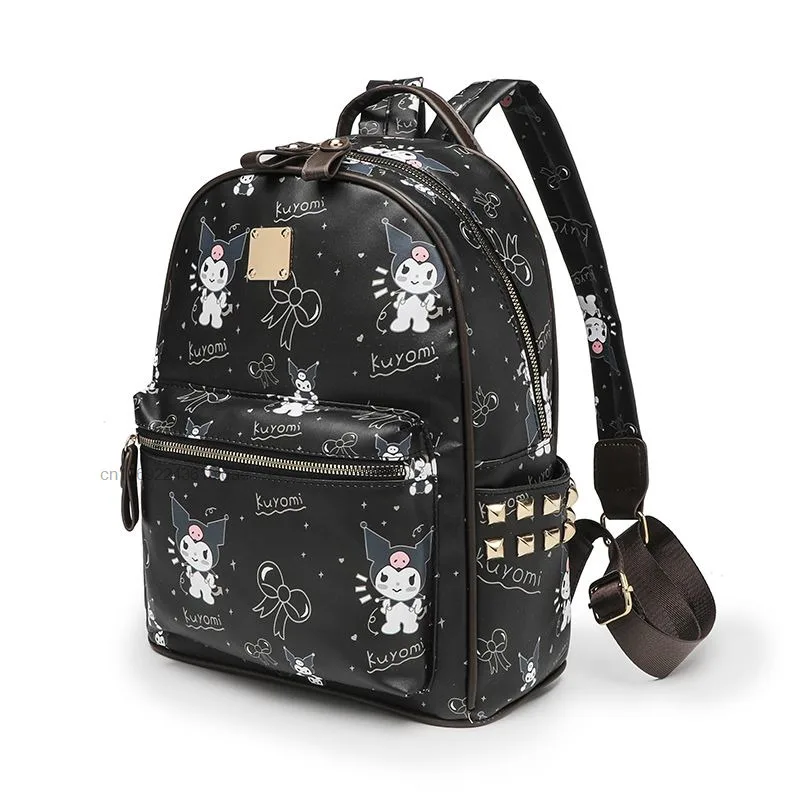 Sanrio Kuromi Cute Cartoon Print Backpack Fashion Versatile Backpacks New Style Trend Large Capacity Simple Commuting Backpack 3