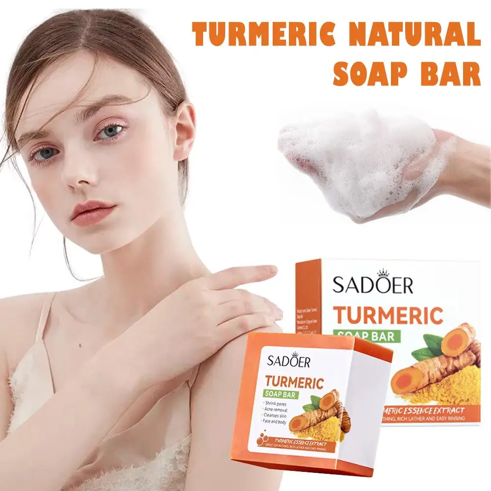 

100g Whitening Soap Natural Handmade Soap Clean Cutin Oil Control Care Removal Soap Soap Turmeric Body Skin Care Acne V2p1