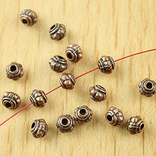 

100pcs 5*4mm Hole Is 1mm Copper-tone Pumpkin Spacer Beads H1800 Beads for Jewelry Making