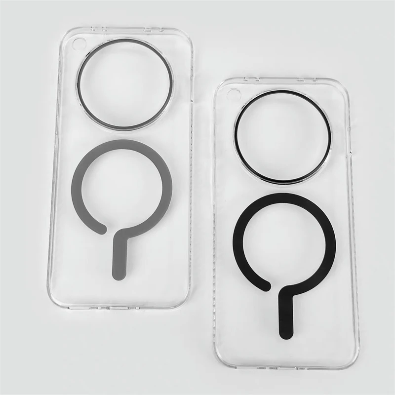 Luxury Transparent Magnetic Phone Case - Slim Hard Back Cover with Fashionable Bumper Design