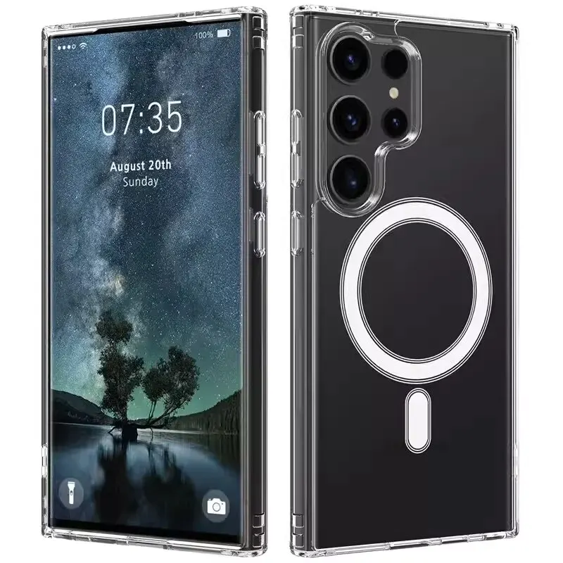 Enhanced Magsafe-Compatible Shockproof Clear Case with Wireless Charging