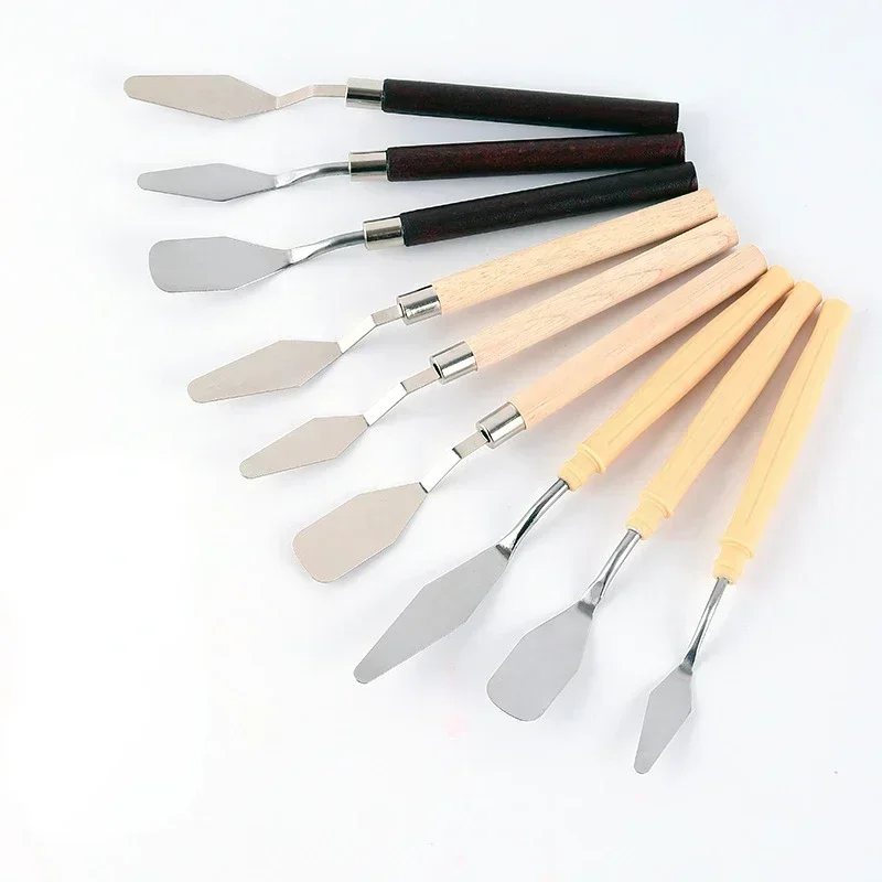Oil Painting Scrapers 7pcs Plastic Paint Color Mixing Knife Art Acrylic Gouache