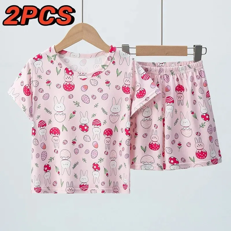 Summer Children's 2-Piece Sweet & Lovely Pink Animal Suit