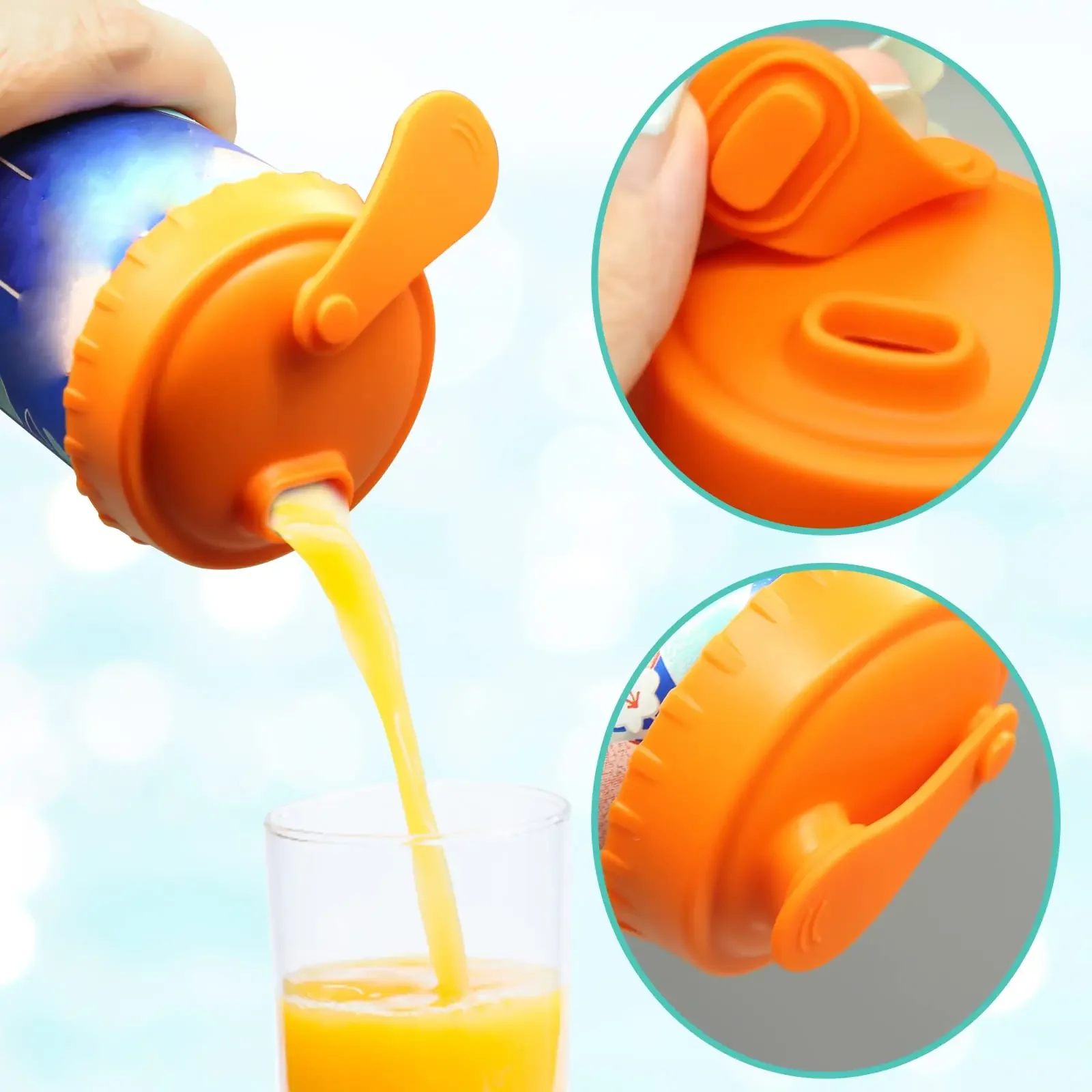 Lot De 4 Bouchons De Canette Anti-Fuite - Couvercles Silicone Réutilisables, Pour Soda, Bière, Jus - 8
