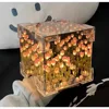 DIY Tulip Mirror Cube Lamp Simulation Flower Bedroom Sleeping Table Lamp Handmade Craft Tulip Mirror Night Light Birthday GiftS 6