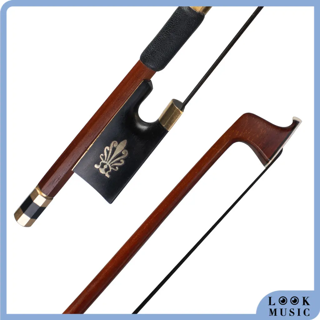 

LOOK 4/4 Violin Bow Advanced IPE Round Stick Bow Ebony Frog Fiddle Bow Parts Accessories for Musical Instrument Beginner