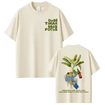 Rapper Bad Bunny T-shirt Debi Tirar Mas Fotos DTMF World Tour T Shirts Women Fashion Vintage Hip Hop Streetwear T-shirts 1