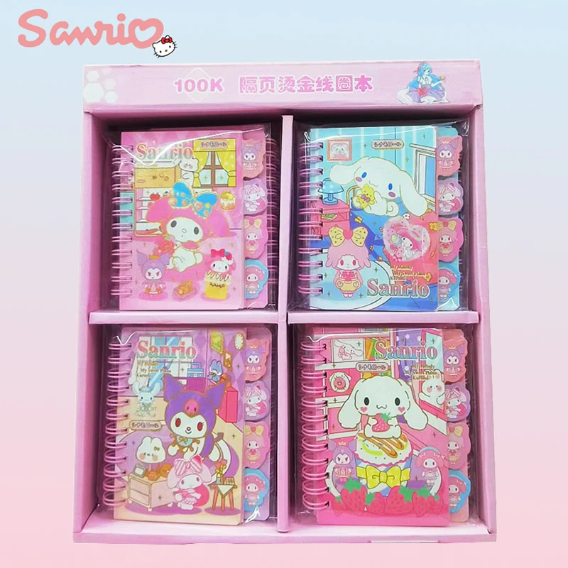 4-24pcs Sanrio Notebook Melody Kuromi Cinnamoroll Portable Planner Daily Weekly Agenda Notepad Stationery Office School Supplies schedule notebook,notebook diary journal