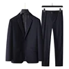 2024 XL-9XL Large size Men (suit + trousers) Business Casual handsome solid color all-in-one wedding dress two-piece set 4