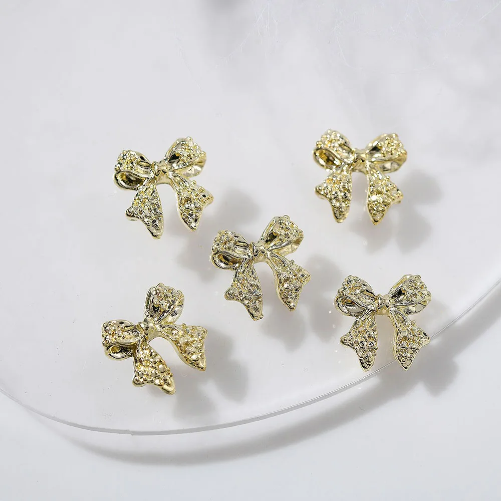 30 Stück Mix Legierung Bogen Nagel Charms für Acryl Nägel Metall Bögen Gold Silber Grau Bogen Knoten Nail Art liefert Kawaii Bogen Zubehör – Detail 5