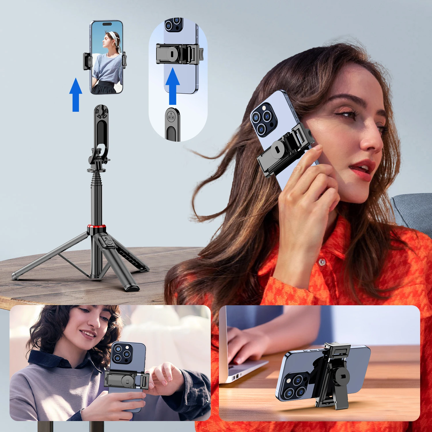 Detachable Mount Extra Long Foot Shank Wireless Bluetooth Selfie Stick Tripod Mobile Phone Stabilizer Holder C12 C12d