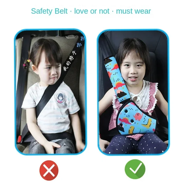 Kids Seat Safety Belt Adjustment Interior Car Seat Belt Kit Anti Strangulation Neck Limiter For Child Safety Belt Protector Belt 2