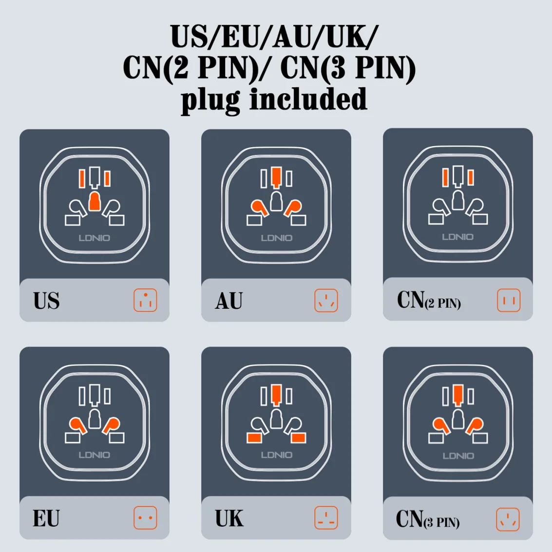LDNIO Universal AU UK US EU Plug Adapter Plug Converter Australian KR Europe Travel Adapter Power Electric Socket AC Outlet plug adapter power adapter eu plug adapter plug converter