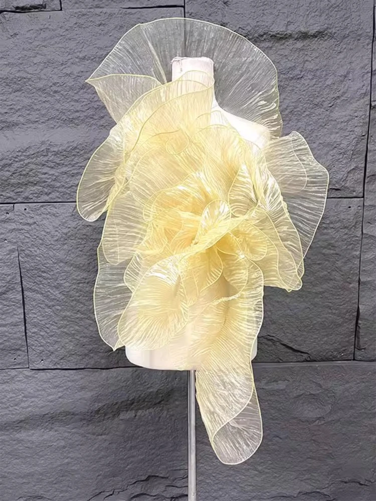 Wave Organza Lace Fabric for Handmade DIY Wedding Dress Design Accessories Cloth Diy Sewing By The Meter Material 6