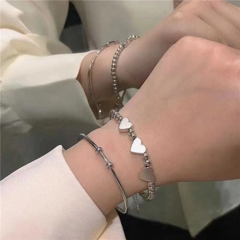 Fashion Six-pointed Star Bracelet Multilayer Heart Bangles For Women Y2K Jewellery Hip Hop Punk Jewelry Party Gift