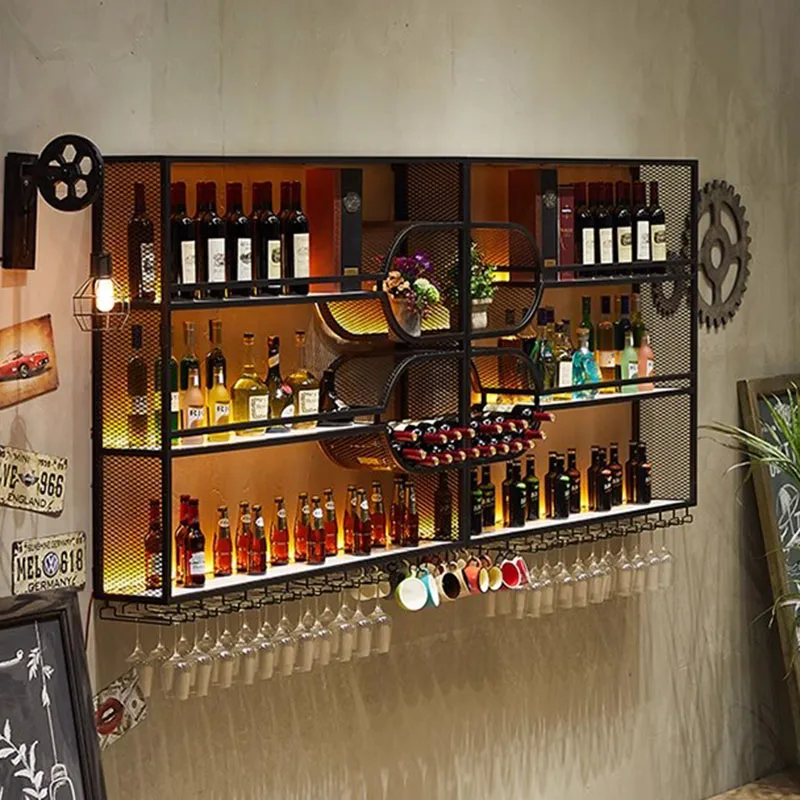 Nordic parede treliça bar gabinete, grande vinho rack, acessórios de armazenamento, canto, buffet, display, cozinha, mobiliário doméstico