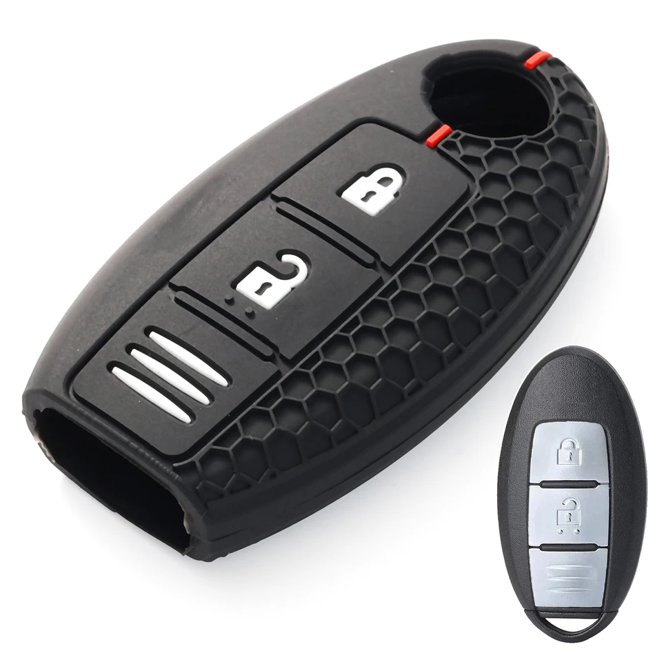 KUNIO Custodia portachiavi adatta per Nissan 370Z Qashqai Juke Maxima Micra X-Trail T32 T31 Note Juke Versa pelle chiave auto custodia portachiavi custodia 3 tasti C marrone