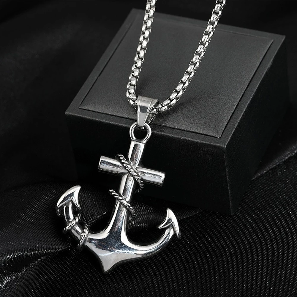 High Quality Pirates of The Caribbean Anchor Cross Necklace for Men