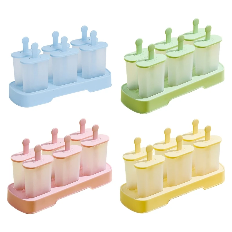 

6Pcs/Set Plastic Popsicles Molds with Tray Reusable Sticks Homemade Kids Ice Cream Mould DIY Lolly Maker Kitchen new arrival