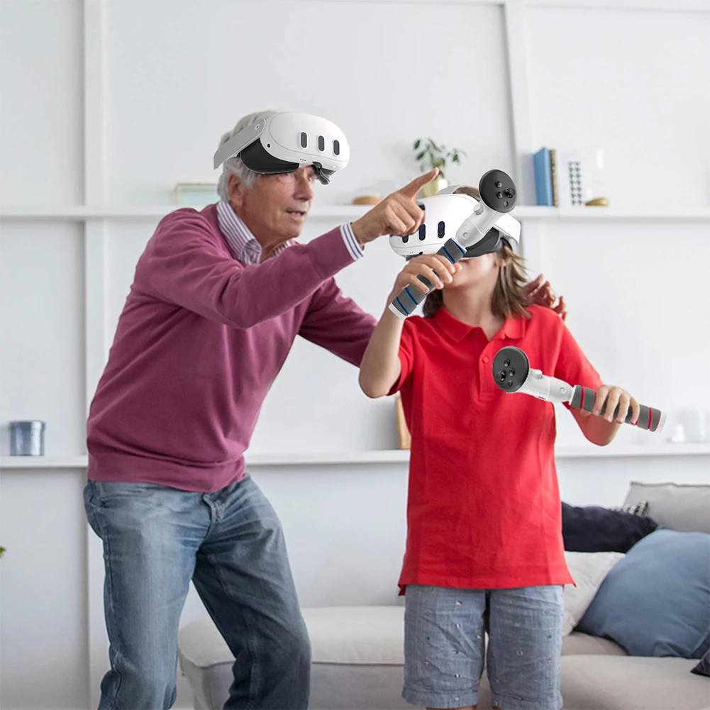 Controller Grip For Meta Quest 3S/Quest 3 Accessories Long Arms Handle Playing Badminton Beat Saber Enhance VR Gaming Attachment