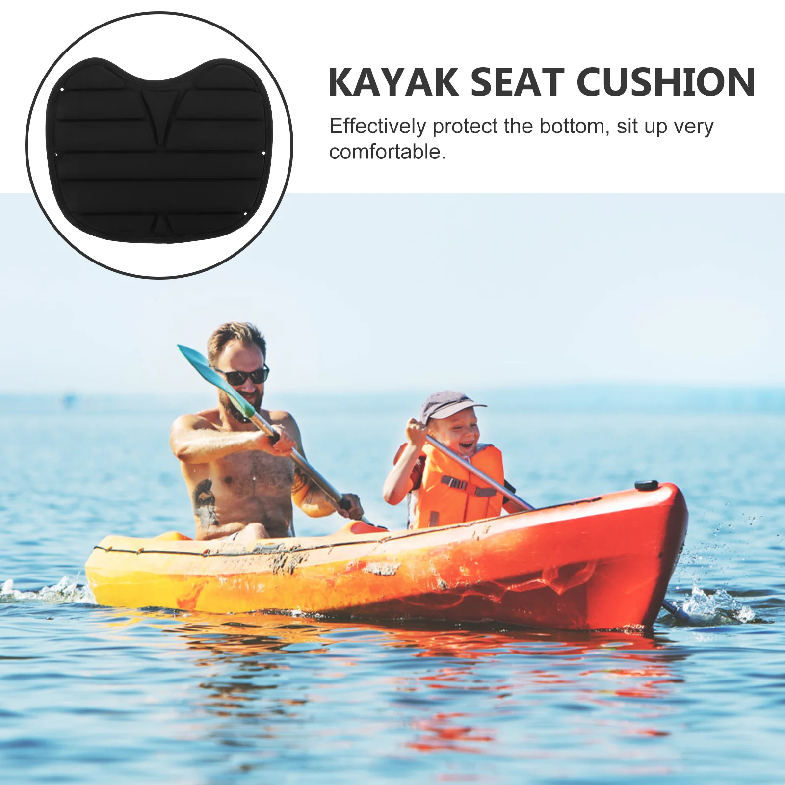 Comfortable Padded On Kayak Seat Cushion Lightweight Paddling Pad for Kayak  Canoe Fishing Boat (Black) - AliExpress