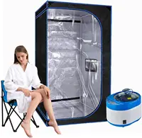 ซาวน่าไอน้ําแบบพกพาสปาซาวน่าร่างกายส่วนบุคคลเพื่อการผ่อนคลายที่บ้าน,4L1500 วัตต์ Steamer รีโมทคอนโทรลเก้าอี้แบบพกพา 1