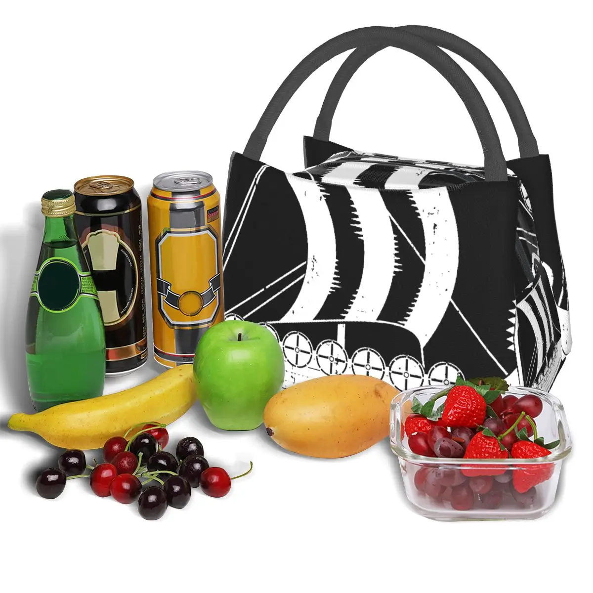 Viking Long Ship Drakkar Scandinavia Iceland Valhalla Portable insulation bag for Cooler Thermal Food Office Pinic Container