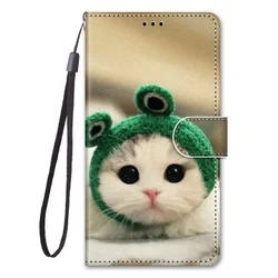 Adorable Cat Tiger Design Wallet Flip Case with Card Slot and Book Cover for OPPO A94 5G (Frog Kitten)