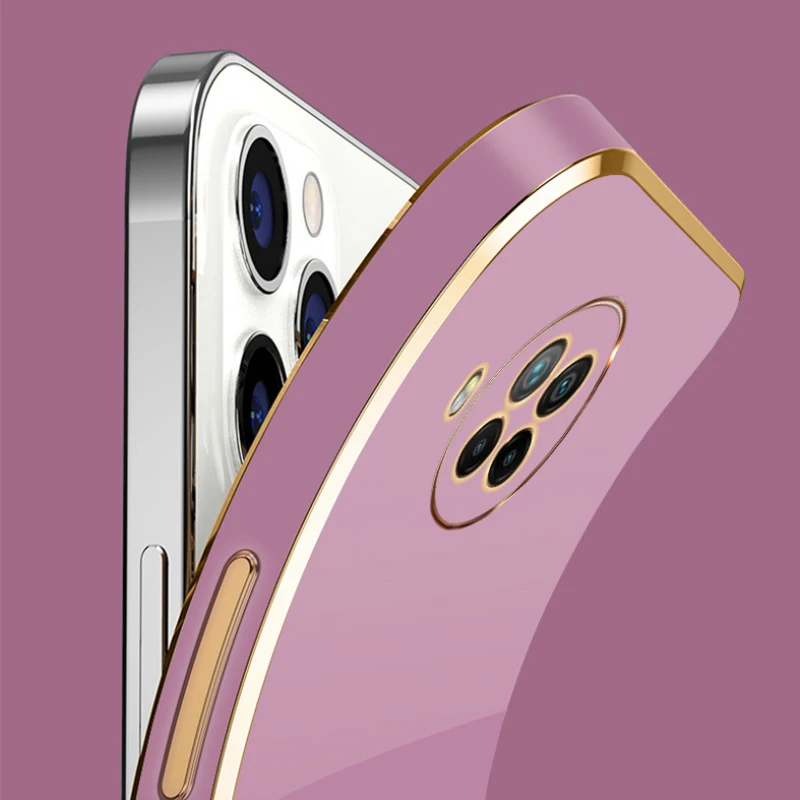 Luxury Shockproof Square Plating Phone Case for Xiaomi Mi 10T Lite/10i 5G