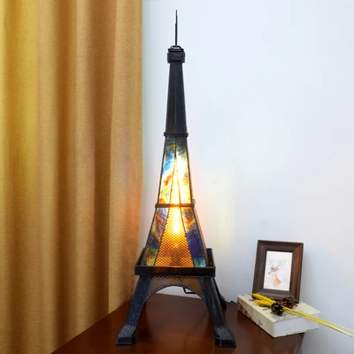 Eiffel Tower Table Lamp Colored Glass Table Lamp Bar Office Study Desk Art Creative Table Lamp
