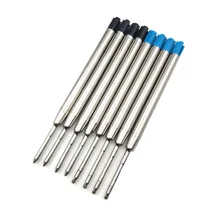  10/20pcs 9.9cm Metal Ballpoint Pen Refills Blue & Black Ink Rods 1.0mm Medium Point Roller Ball Pens Refill 