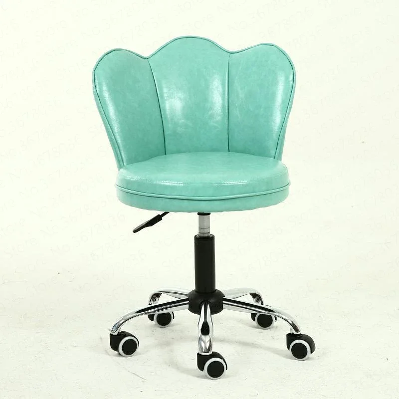 Modern Rotating Makeup Chair Lifting Office Chair with Wheels PU and Metal Beauty Home Furniture Adjustable Swivel