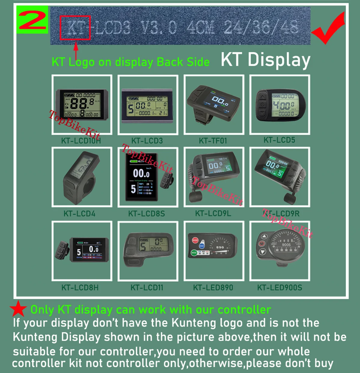 U Ebike Bafang/AKM 250W Motor KT Controller Kit 36V 250W 48V