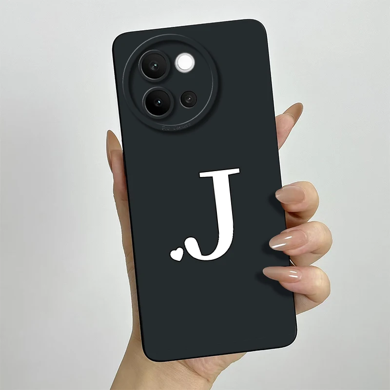 Cute Letters Shockproof Liquid Silicone Phone Case - Durable Back Protector, Bumper Design