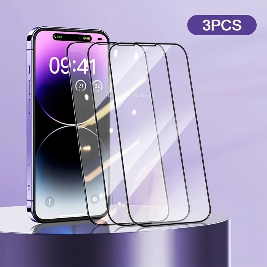 

3 шт. закаленное стекло для IPhone 14 13 12 11 Pro Max MIini, закаленная пленка для IPhone 14 Plus X XS XR MAX, Защитное стекло для экрана