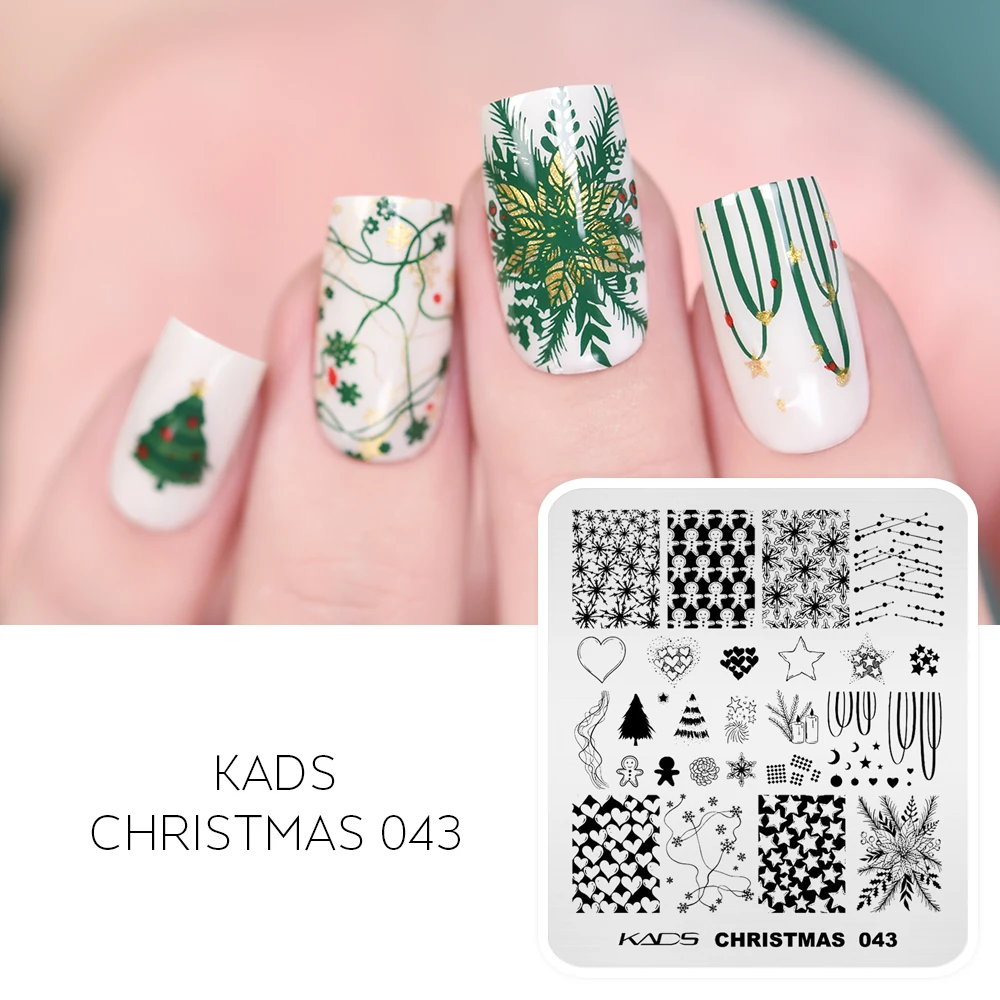 KADS Halloween Fall Christmas Nail Stamping Plate Nail Art Plates Image Stamp Templates DIY Print Manicure Salon Design Stencils 6