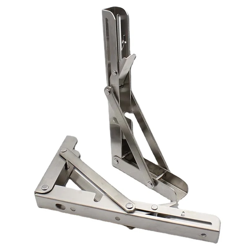 Adjustable Triangle Folding Angle Bracket 8inch Heavy Duty Support Wall Mounted for Bench Table Shelf Furniture Hardware