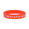 1PC/3PCS Warfarin Anticoagulant Silicone Wristband Medical Alert Rubber Bangle Adult Size 2