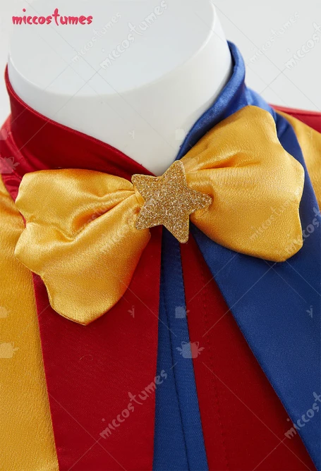 Damen Clown Cosplay Kostüm Harlekin Jumpsuit und Hut mit Handschuhen und Socken 13