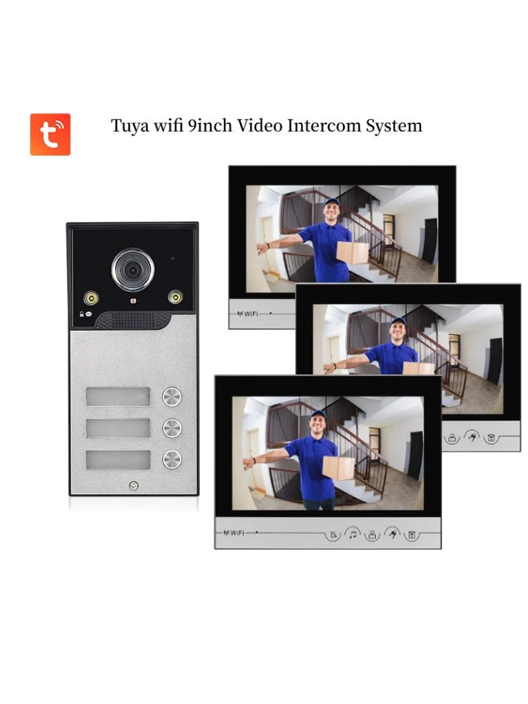 جرس باب لفيديو المنزل الذكي Tuya ، جرس باب 9 "، مب...