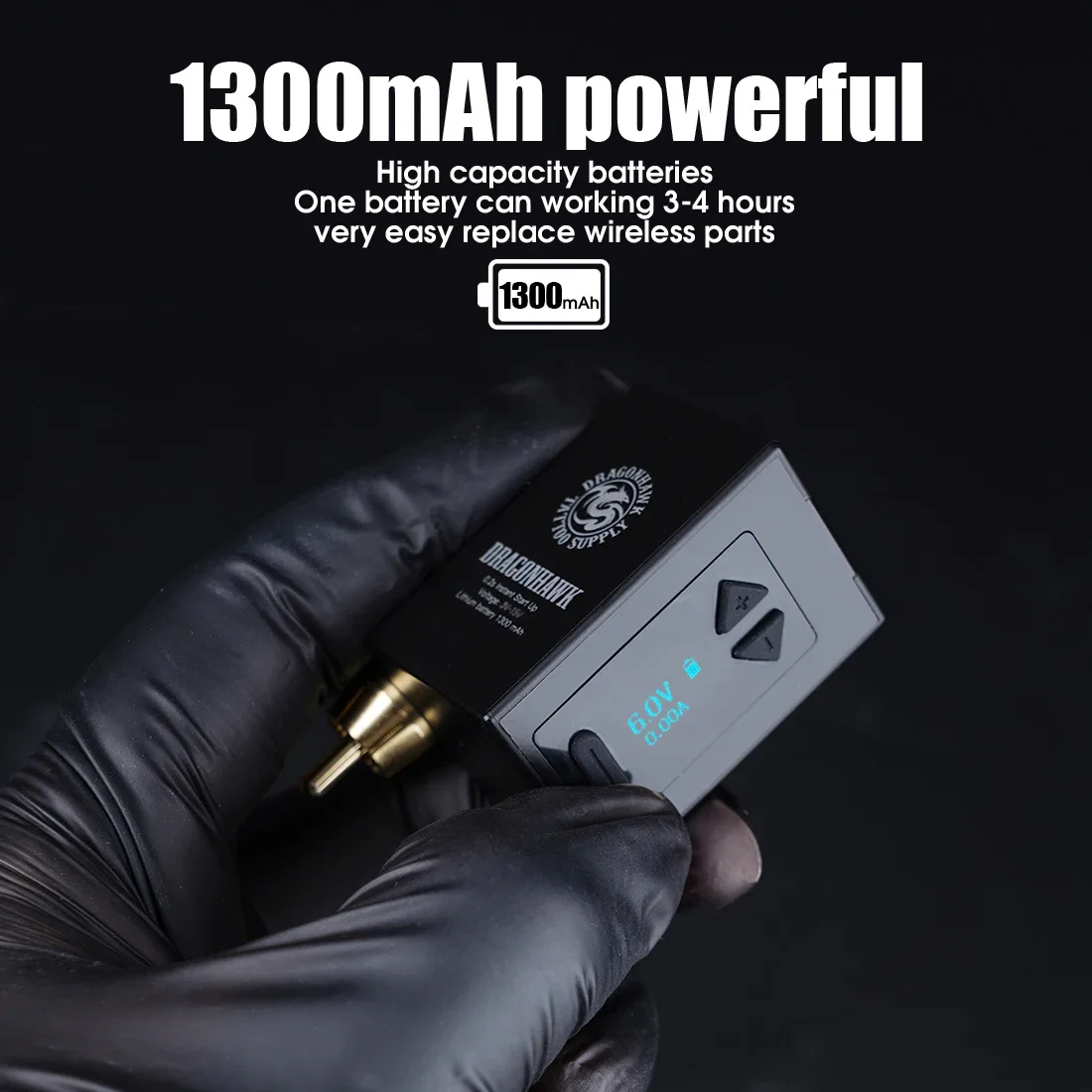 Dragonhawk LCD Mini Wireless Battery Power For Tattoo Pen Machine RCA Cord Permanent Makeup Power Supply Supplies